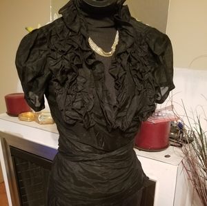 Black Ruffled Blouse